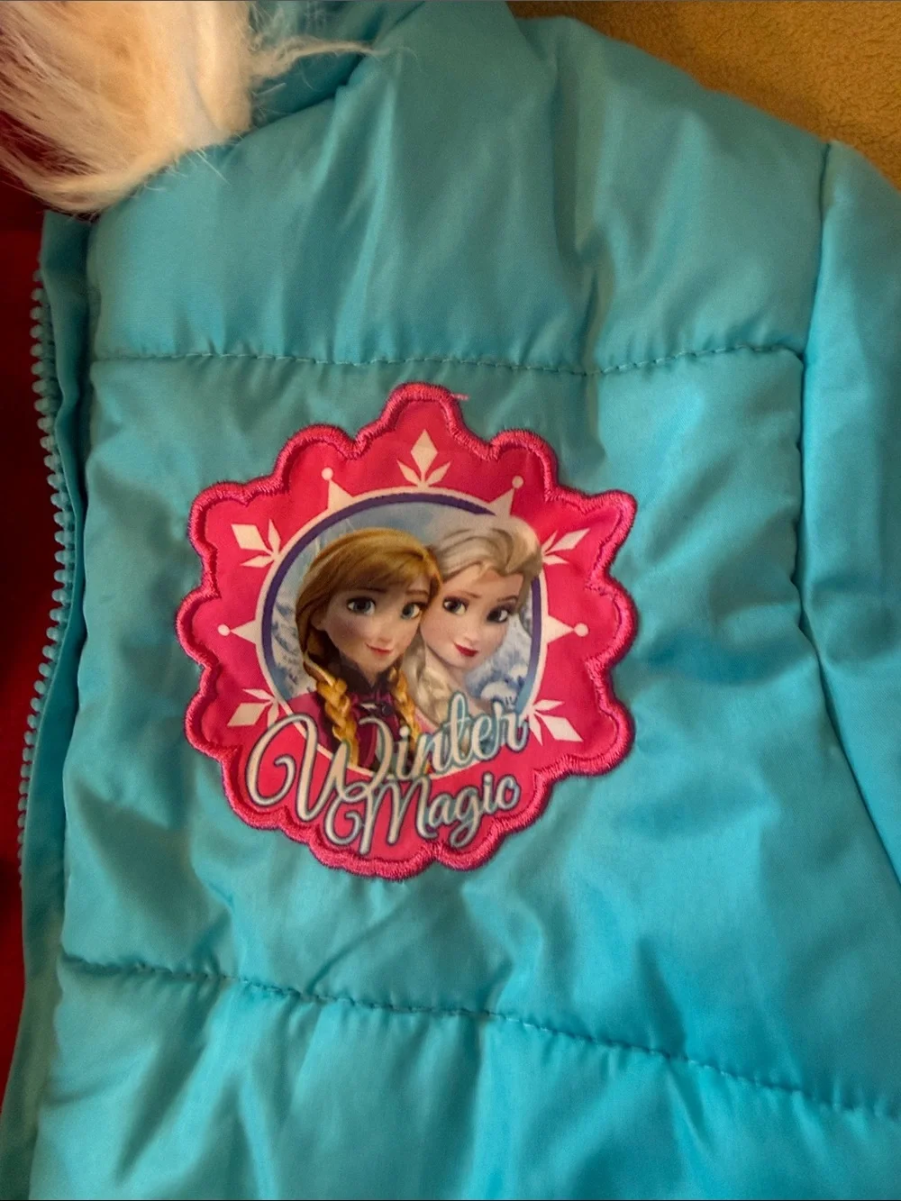 Disney Frozen Winter Puffer coat, winter blue - Bright Pink Lining